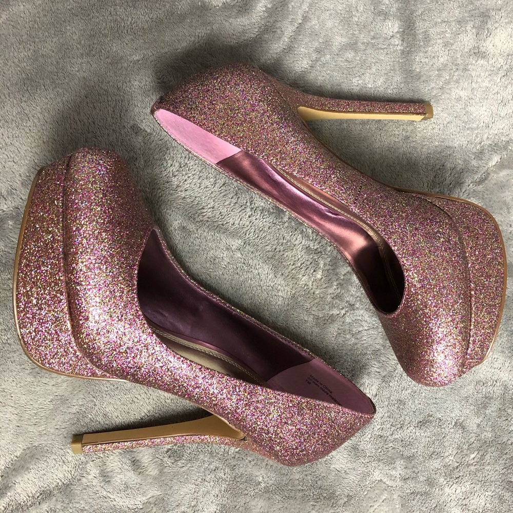 Bakers purple glitter pumps Size 7